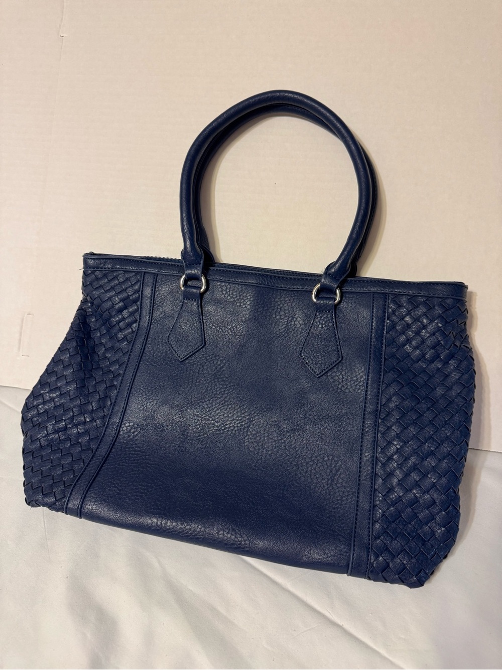 C. Wonder - Navy Woven-Panel Tote Shoulder Bag
